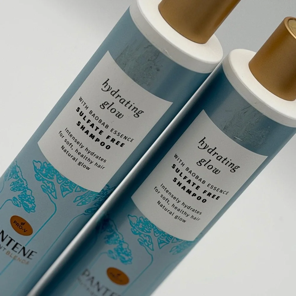 Pantene Nutrient Blends Hydrating Glow Sulfate Free Shampoo Baobab Essence 2pk